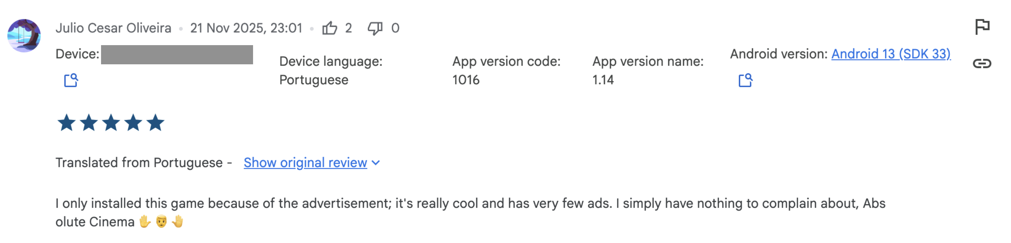 Viewer comments comparing Tap Tap Goose ads