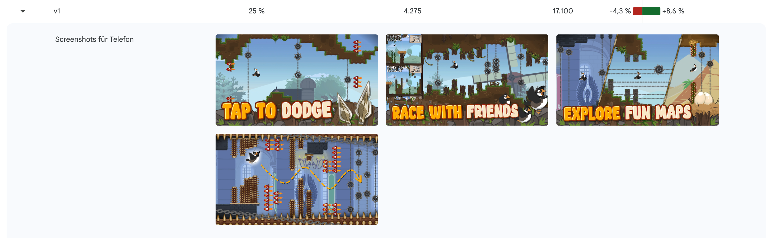 Tap Tap Goose store screenshot test results